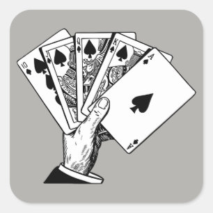 Pegatinas de Ilustracion Royal Flush Vintage