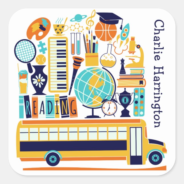 Pegatinas de Ilustraciones escolares (Anverso)