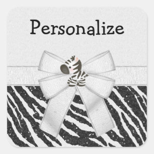 Pegatinas de impresión de animales de cebra, vaca