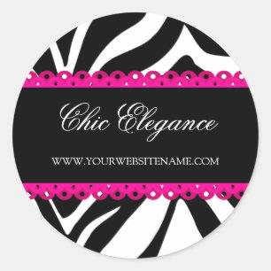 Pegatinas de impresión de cebra y encaje rosado
