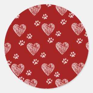 Pegatinas de impresión de Heart Paw