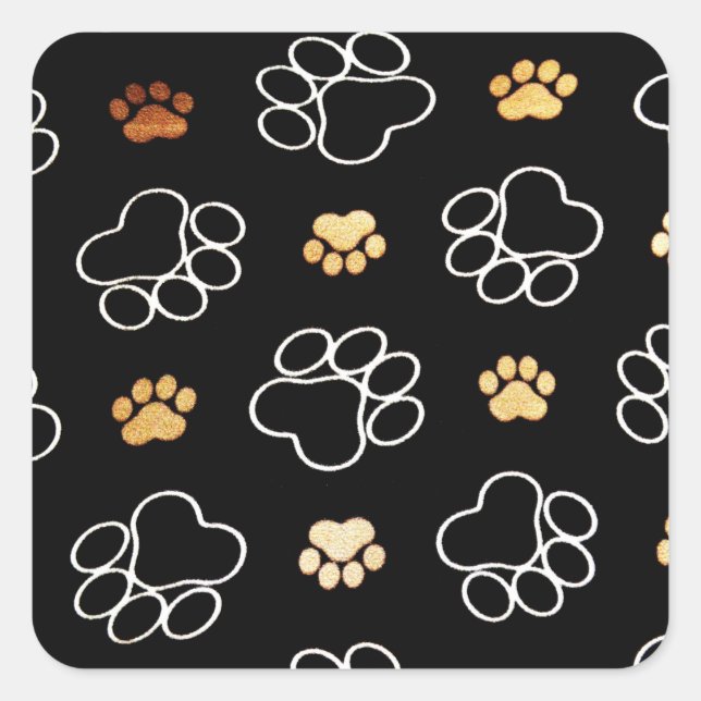 Pegatinas de impresión de pata de perro (Anverso)