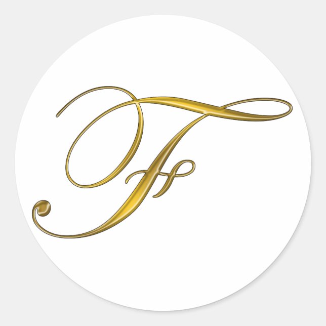 Pegatinas de inicial F con monograma dorado (Anverso)