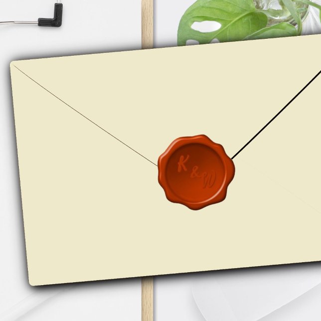 Pegatinas de Iniciales de Boda de Sello de Cera (Subido por el creador)