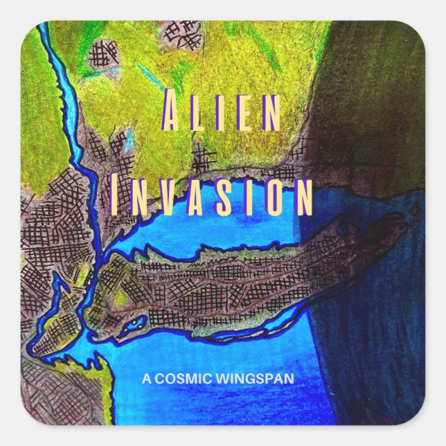 Pegatinas de "Invasión Alien" de A Cosmic Wingspan (Anverso)