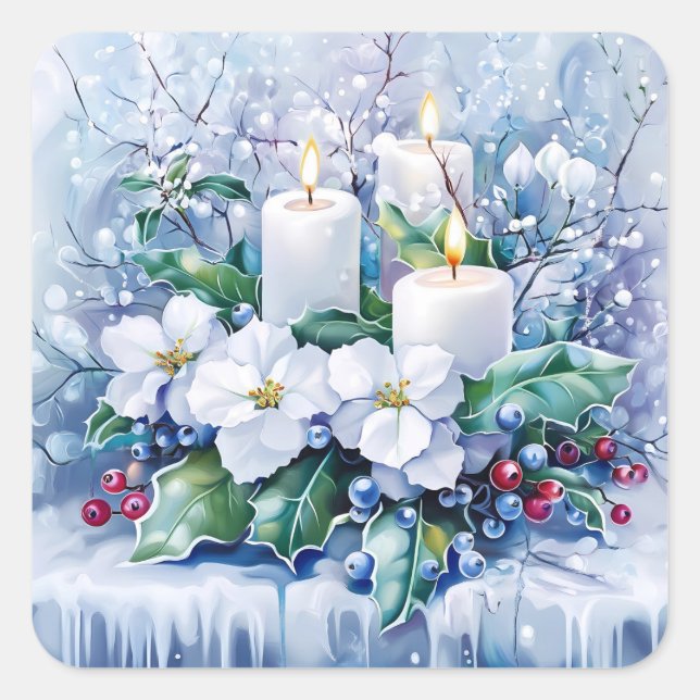 Pegatinas de invierno azules (Anverso)