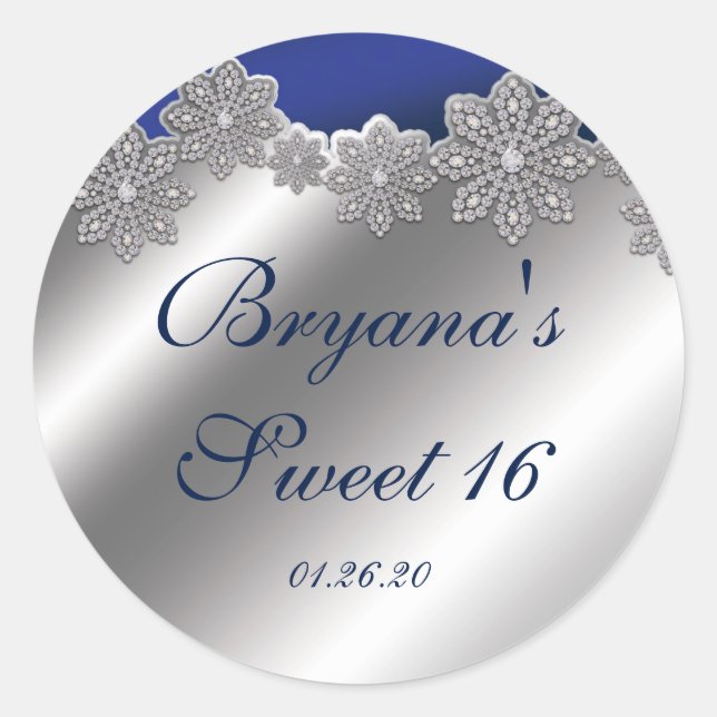 Pegatinas de invierno con copos de nieve de crista (Anverso)