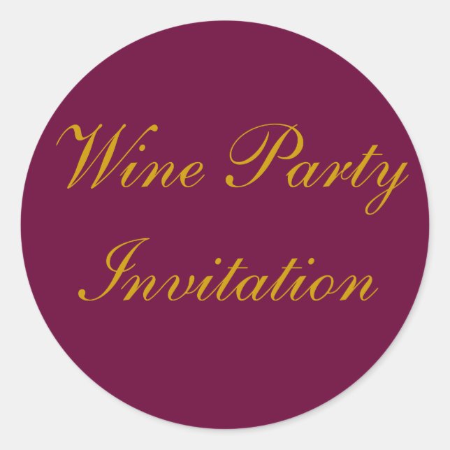 Pegatinas de invitaciones a la fiesta del vino - D (Anverso)