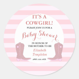 Pegatinas de invitaciones de Baby Shower es una ni