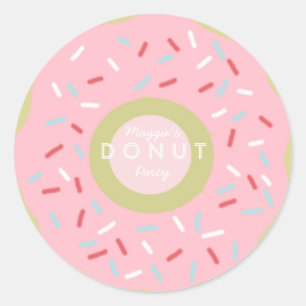 Pegatinas de invitaciones de Donut Party