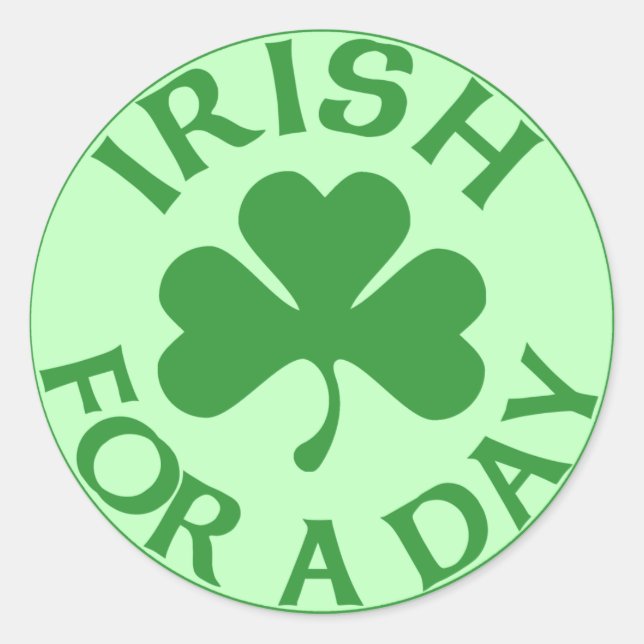 Pegatinas De Irlandés Por Un Día (Anverso)