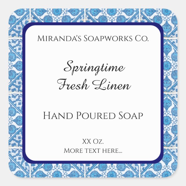 Pegatinas de jabón editables de flor de maíz Blue  (Anverso)