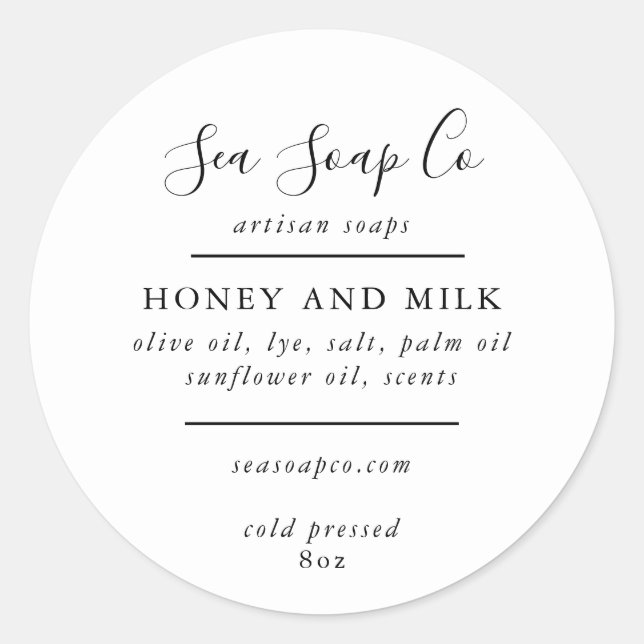 Pegatinas de jabón personalizables (Anverso)