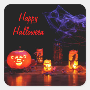 Pegatinas De Jack-O-Lantern Y Velas