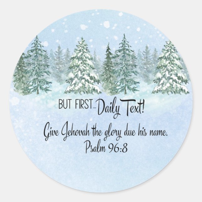 Pegatinas de JW "pero primero... ¡texto diario!" y (Anverso)