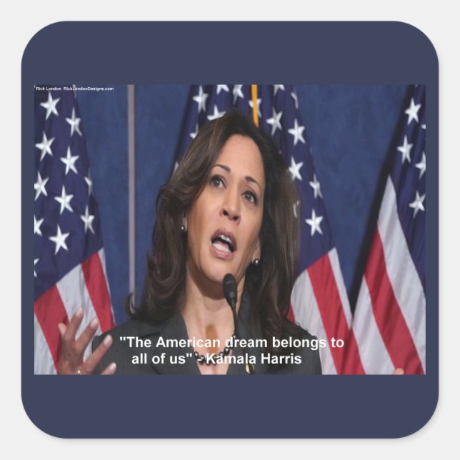 Pegatinas de Kamala Harris y American Dream Quote (Anverso)