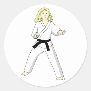 Pegatinas de Karate Princess (pelo rubio)