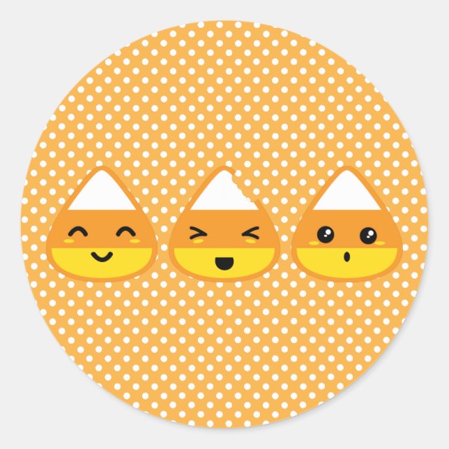 Pegatinas de Kawaii Candy Corn (Anverso)