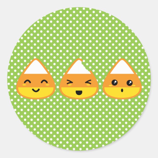 Pegatinas de Kawaii Candy Corn (Anverso)