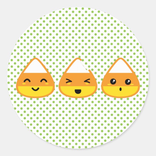 Pegatinas de Kawaii Candy Corn (Anverso)