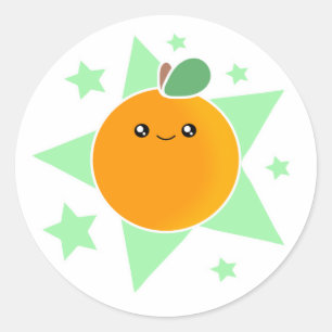 Pegatinas de Kawaii Naranja Burst