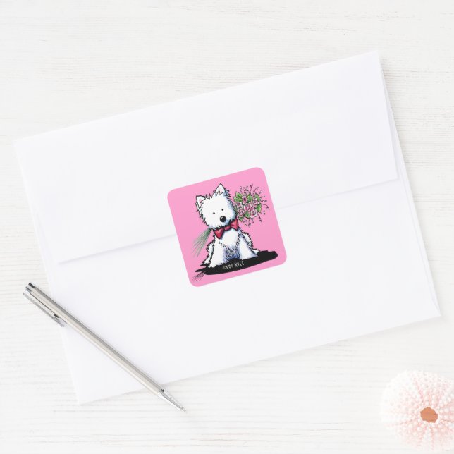 Pegatinas de KiniArt Westie Valentine (Sobre)