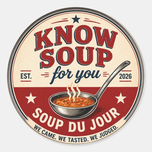 Pegatinas de "Know Soup for You" (Anverso)