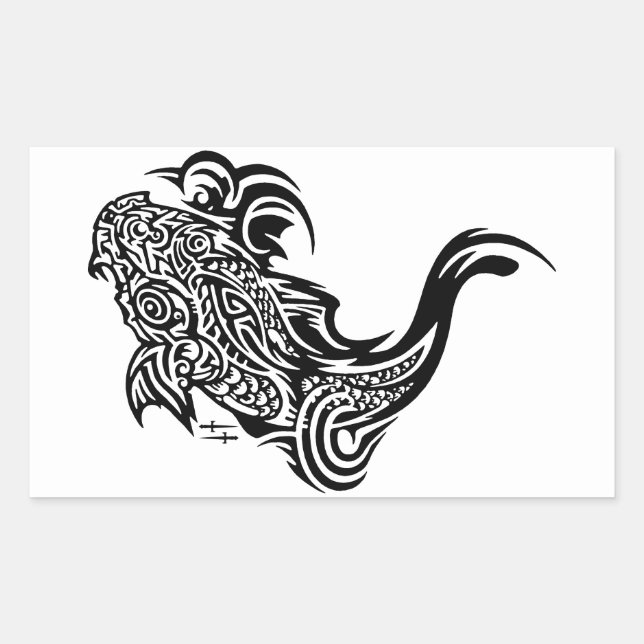 Pegatinas de Koi Rectangle (Anverso)