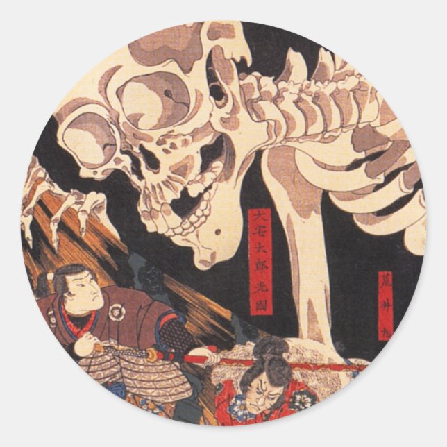 Pegatinas de Kuniyoshi Skeleton (Anverso)