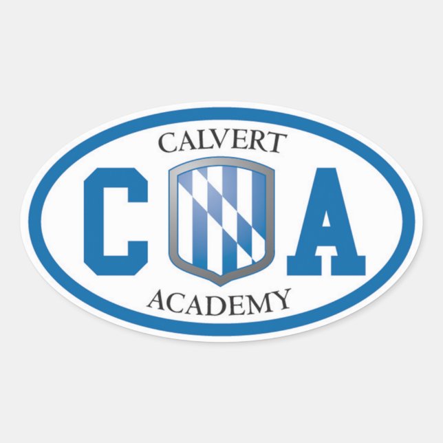 Pegatinas de la Academia Calvert Oval (juego de lo (Anverso)