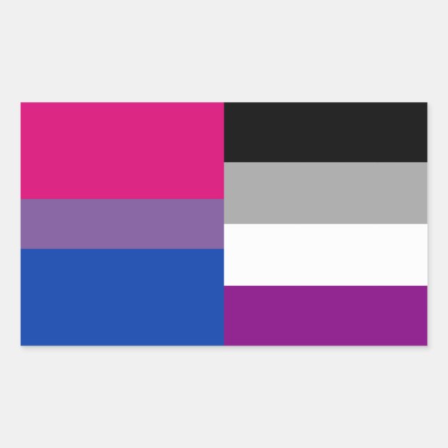 Pegatinas de la bandera bisexual/asexual (Anverso)