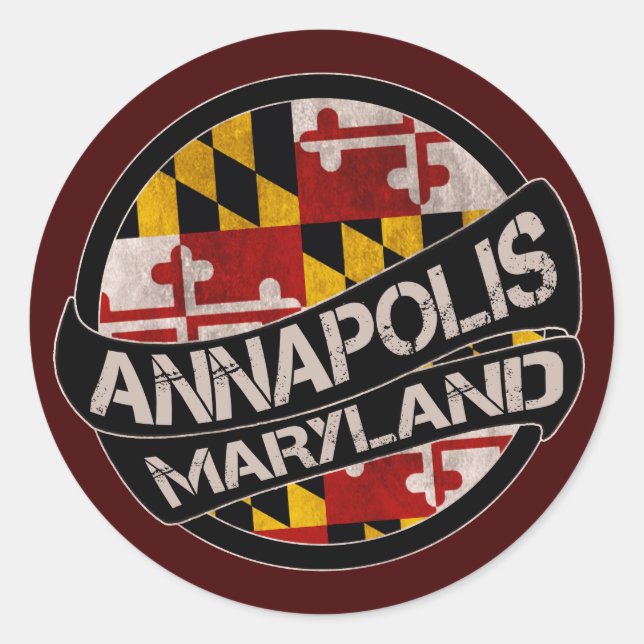 Pegatinas de la bandera de Annapolis Maryland (Anverso)