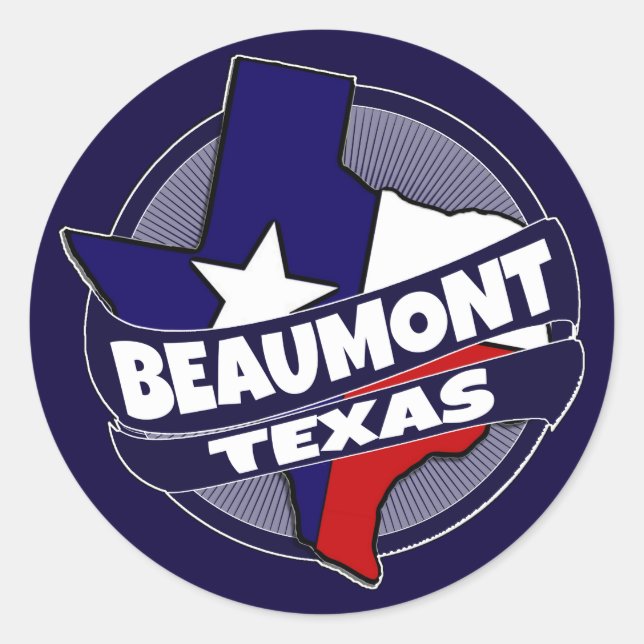 Pegatinas de la bandera de Beaumont Texas (Anverso)