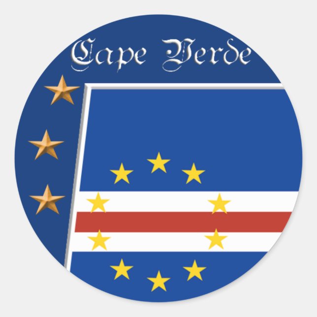 Pegatinas de la bandera de Cabo Verde (Anverso)
