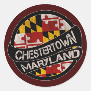 Pegatinas de la bandera de Chestertown Maryland