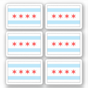 Pegatinas de la bandera de Chicago, conjunto de se