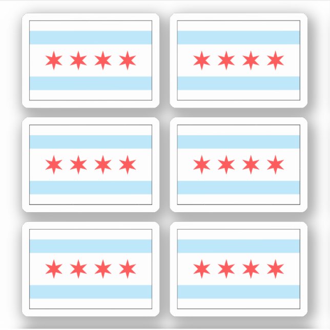 Pegatinas de la bandera de Chicago, conjunto de se (Anverso)