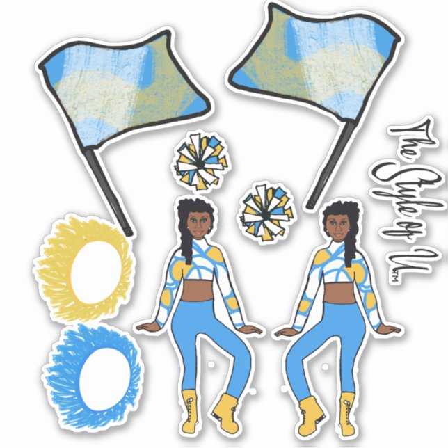 Pegatinas de la Bandera de Color Guard (Blue Gold  (Anverso)