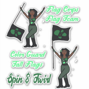 Pegatinas de la Bandera de Color Guard (Flor verde