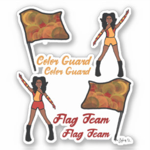 Pegatinas de la Bandera de Color Guard (Red Gold 3