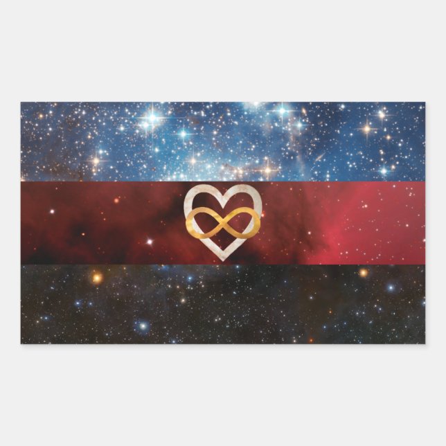 Pegatinas de la bandera de la nebulosa del corazón (Anverso)