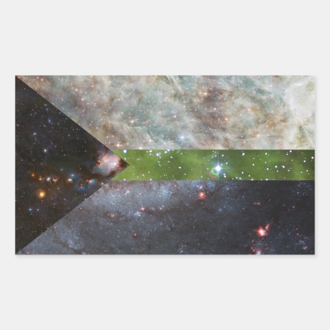 Pegatinas de la bandera de la nebulosa desromántic (Anverso)