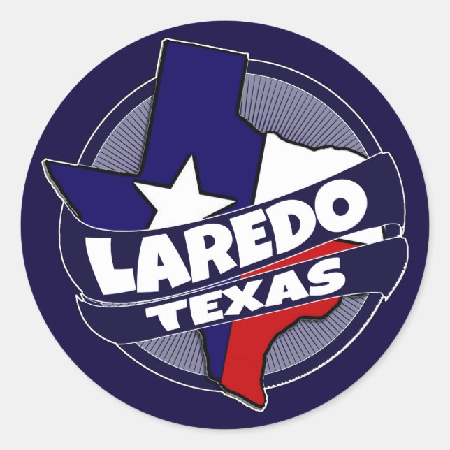 Pegatinas de la bandera de Laredo Texas incendiado (Anverso)