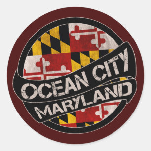 Pegatinas de la bandera de Maryland de Ocean City
