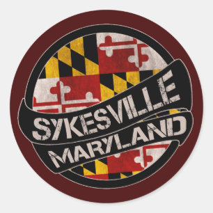 Pegatinas de la bandera de Sykesville Maryland