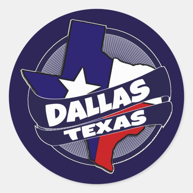 Pegatinas de la bandera de Texas de Dallas (Anverso)