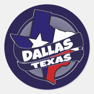 Pegatinas de la bandera de Texas de Dallas