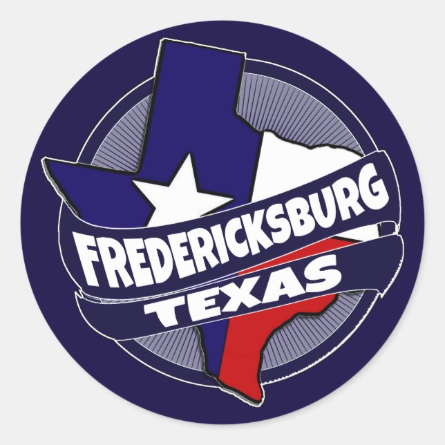 Pegatinas de la bandera de Texas de Fredericksburg (Anverso)