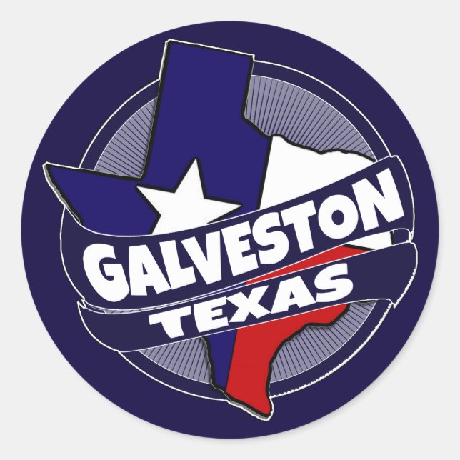 Pegatinas de la bandera de Texas de Galveston (Anverso)