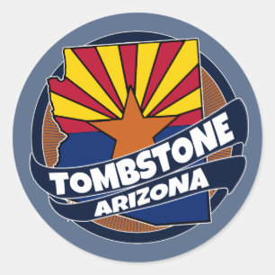 Pegatinas de la bandera de Tombstone Arizona rompe